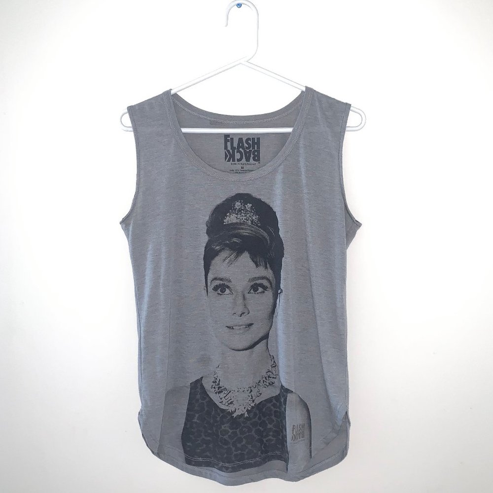 2/$30 Audrey Hepburn Grey Tank Top Sleeveless Tee
